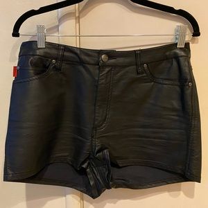 Faux Leather High-Waist Shorts